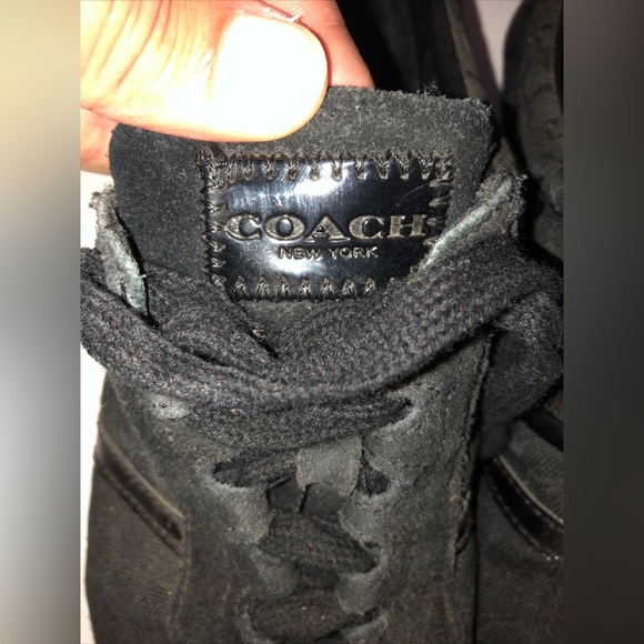 Coach New York Remonna Shoes Women’s Size 9 B Sneakers Lace Up Canvas Black - Picture 7 of 12